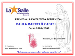 Diploma a la Excelencia Académica 2009