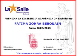 Diploma a la Excelencia Académica Bachillerato 2013